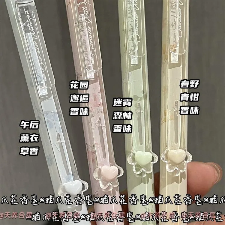 猫爪香味解压中性笔ins风高颜值黑CS按动中性笔少女心顺滑速干学