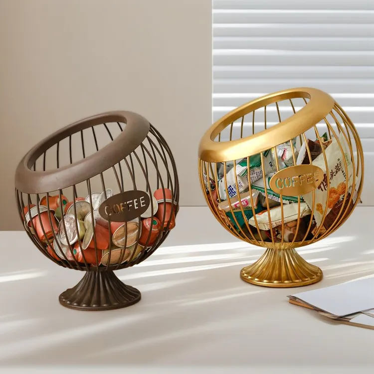 零食水果篮收纳盘收纳篮茶几高档糖果高颜值放置客厅装饰摆件铁艺