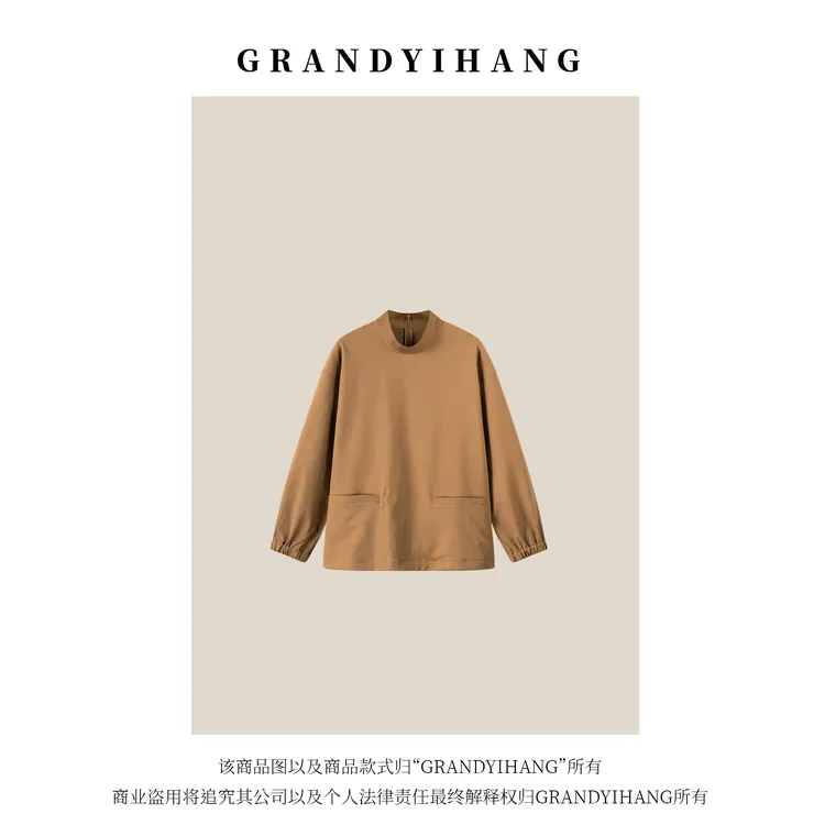 【艳姐优选】春季新款宽松气质百搭长袖套头拉链衬衣25905