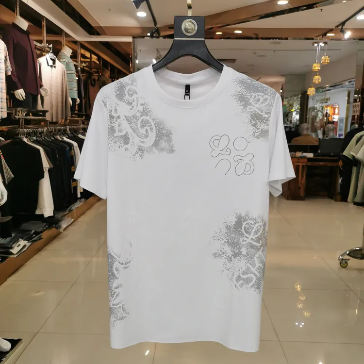 短袖中年薄款提花T恤单刀赴会t恤轻奢百搭春夏上衣印花男款