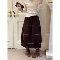 老赵服饰 灯芯绒花苞半身裙21AU4091