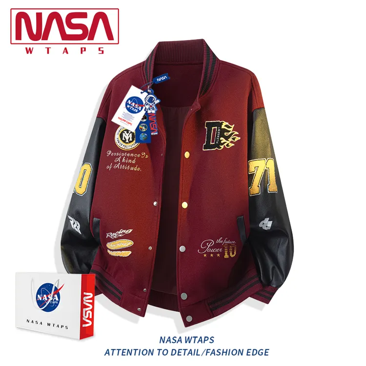 NASA WTAPS美式复古潮牌夹克外套男女款秋季新款时尚刺绣夹克上衣