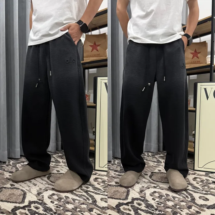 卫裤2025秋季新款美式潮牌渐变色褶皱感休闲裤男士宽松阔腿运动裤