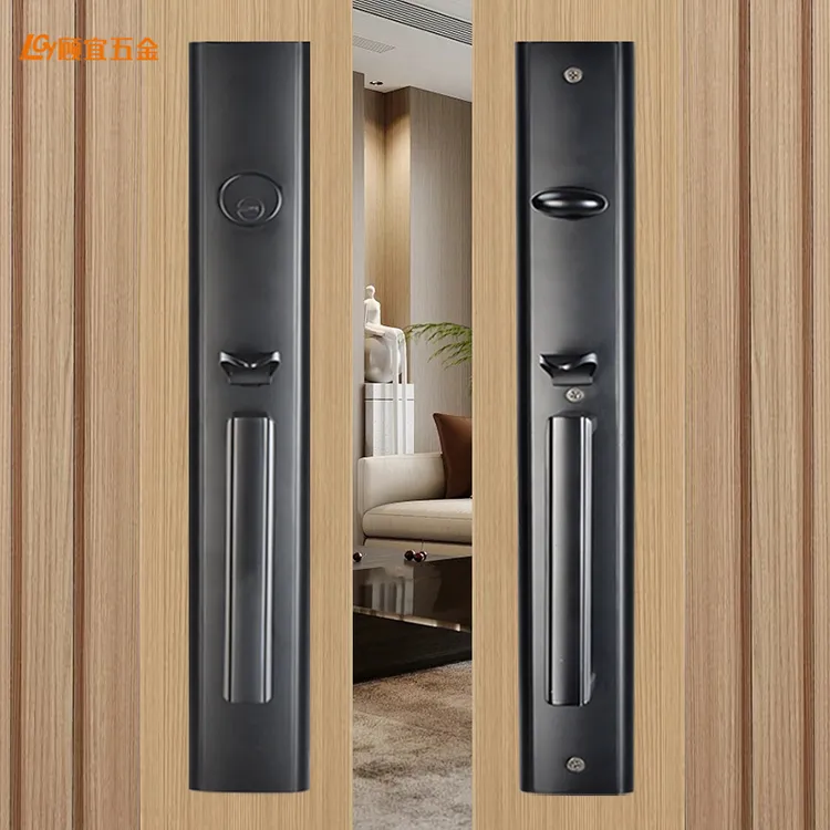 简约大门锁会议室对开机械锁铁艺门别墅入户门锁子母门实木双开锁