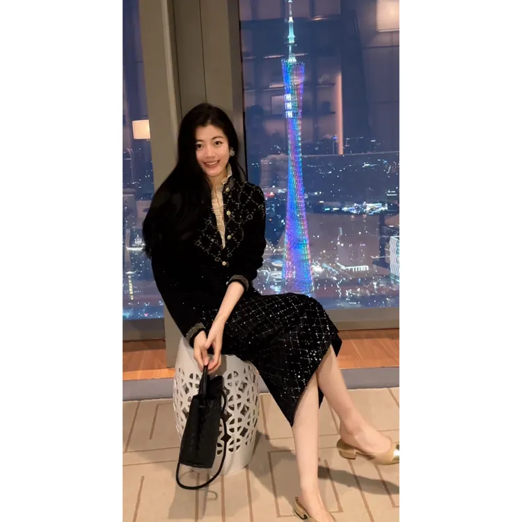 N.COU妮蔻25冬新款百搭时髦100绵羊毛菱形纹圆领针织开衫DY11087