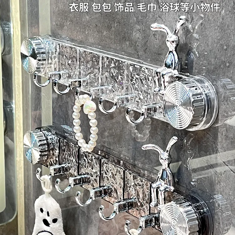 强力吸附强浴室门后无痕粘挂钩旋转吸盘连排挂钩免打孔承重高颜值