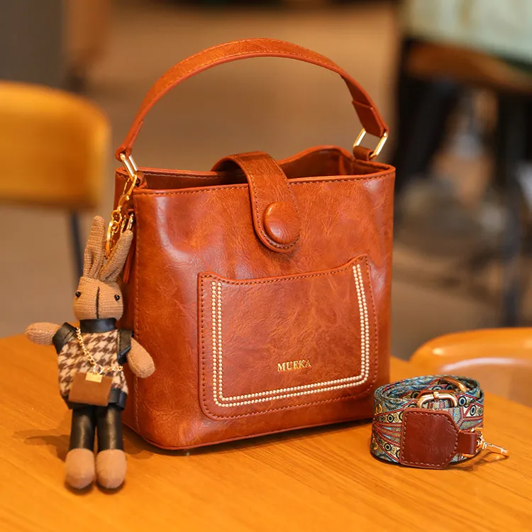 【Mueka/茉妮卡】品牌复古水桶包2025新款秋冬七夕潮流百搭手提包女