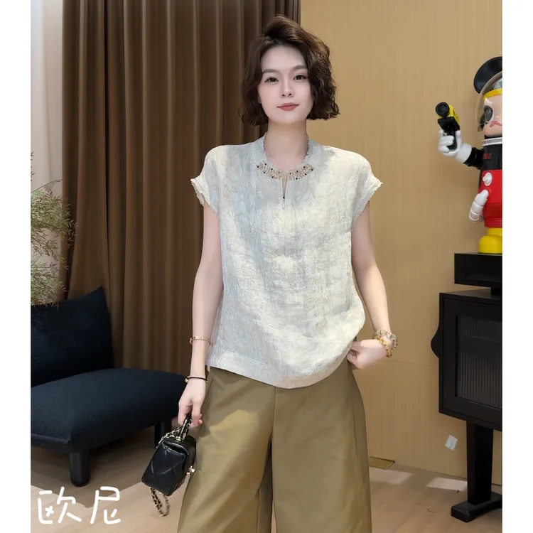 欧尼私服 2025夏新款简约高级感休闲显瘦百搭短袖衬衫2506C3723