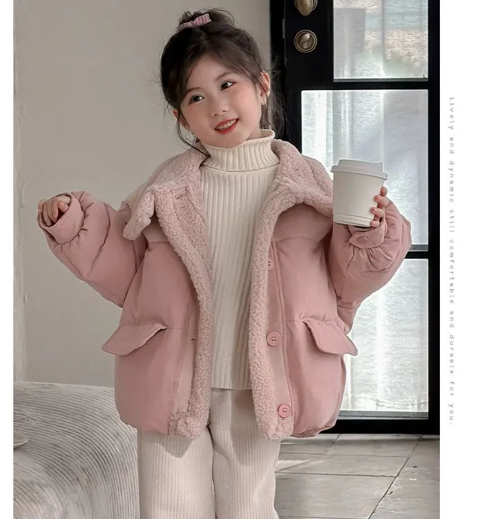 女童棉衣冬季2025新款宝宝保暖外套女孩棉袄加厚洋气儿童冬装棉服