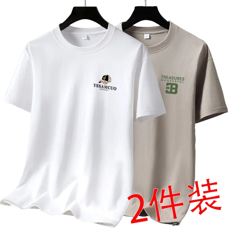 7A抗菌短袖t恤男纯棉重磅100纯棉体恤情侣美式时尚男士圆领