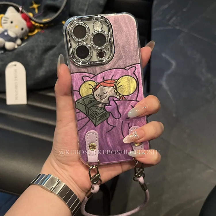 睡觉的富婆适用苹果vivo华为oppo小米一加精孔羽纱手机壳时尚防摔