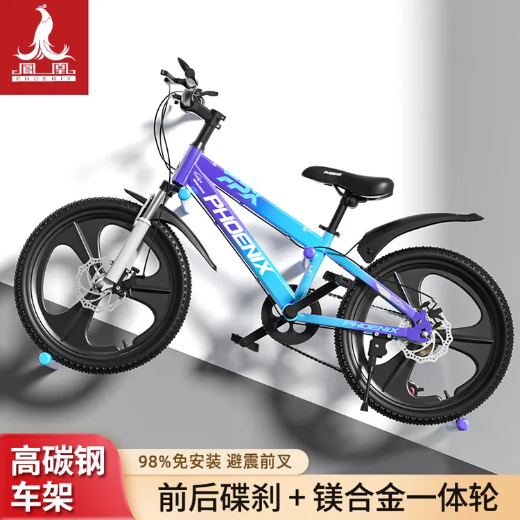 凤凰儿童自行车6-8-10-12岁中大童男女孩小学生20寸变速山地碟刹
