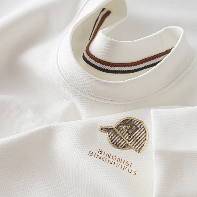 可打底可外穿卫衣丝光棉白色男士长袖卫衣内搭打底衫T恤男装上衣