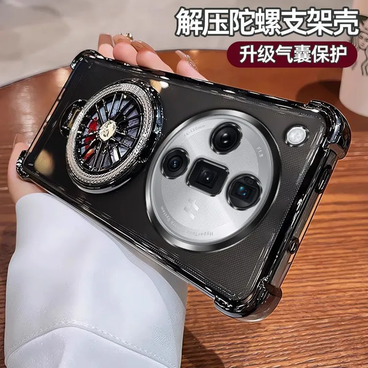 气囊防摔OPPOFindX7手机壳PHZ110高质量全包镜头陀螺磁吸支架简约