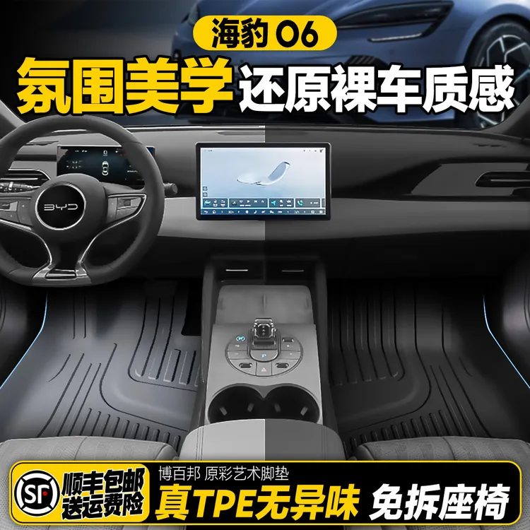 适用于海豹06专车专用DMI全包围TPE星空汽车脚垫全套后备箱垫360