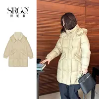 诗妮歌 | 90白鸭绒“奢暖两面派”高质安心绒羽绒服中长款连帽通勤