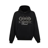 GB-GOODBRAND 2025FW LOVEISGOOD十字珍珠标语连帽卫衣 男女同款