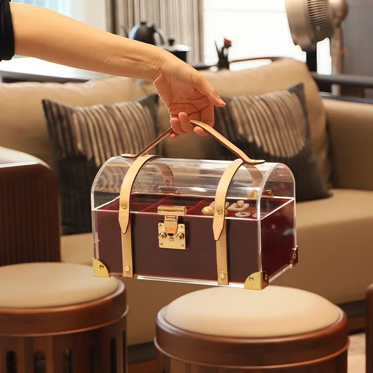 【热卖首饰盒】红丝绒高端手提大容量多层珠宝首饰收纳盒生日送礼