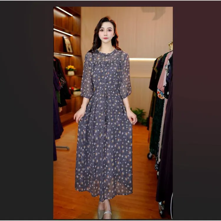 7015-18灰色蒲公英）新款时尚休闲连衣裙