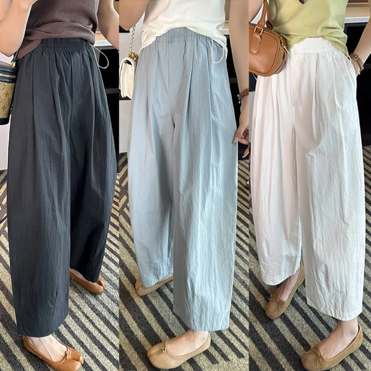 孕妇装夏装2025新款夏季外穿高级休闲气球裤宽松显瘦九分阔腿裤子