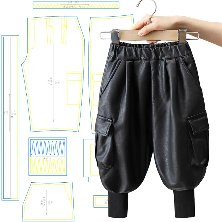服装裁剪纸样缝纫图纸儿童童装童裤灯笼裤制版纸样142