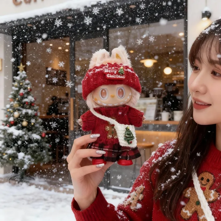 labubu娃衣圣诞节套装一代二代三代前方高能3.0爱欢乐拉布布衣服