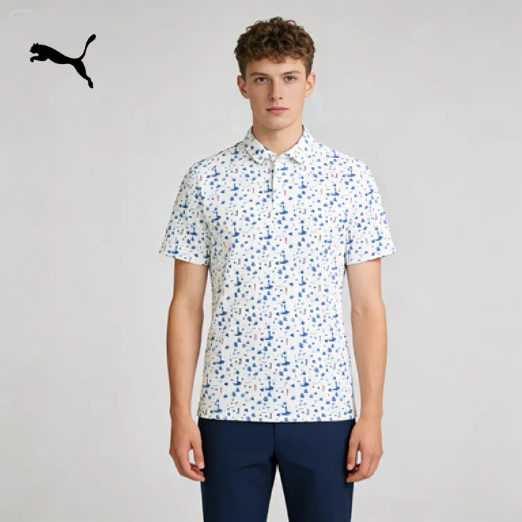 PUMA/彪马轻奢男装高尔夫polo衫男款灯塔花卉海滨透气短袖634860