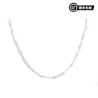 WIC 链子925银 925银竹节骨头麻花锁骨链