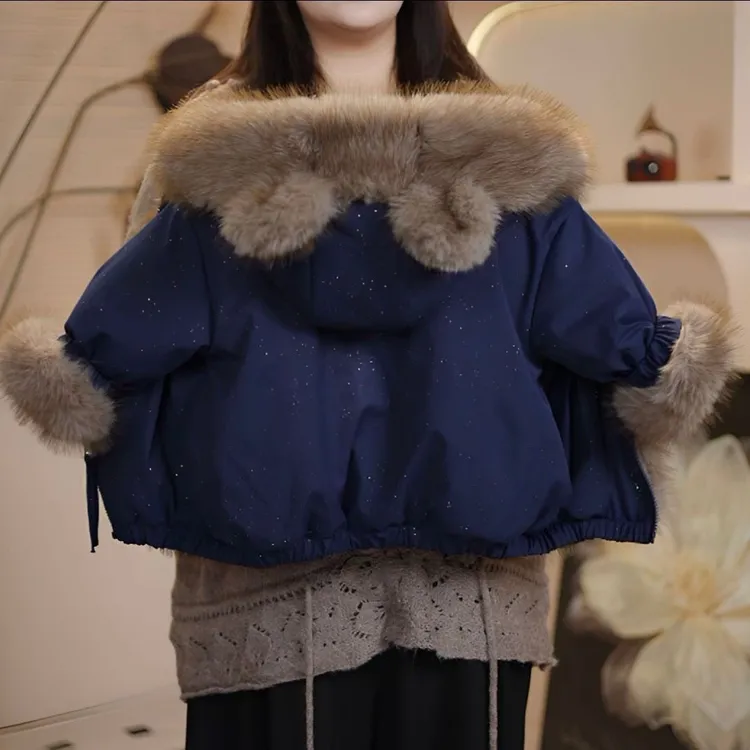 男童女童加绒派克服过冬棉服儿童爆款2025保暖外套防皮草加厚冬款