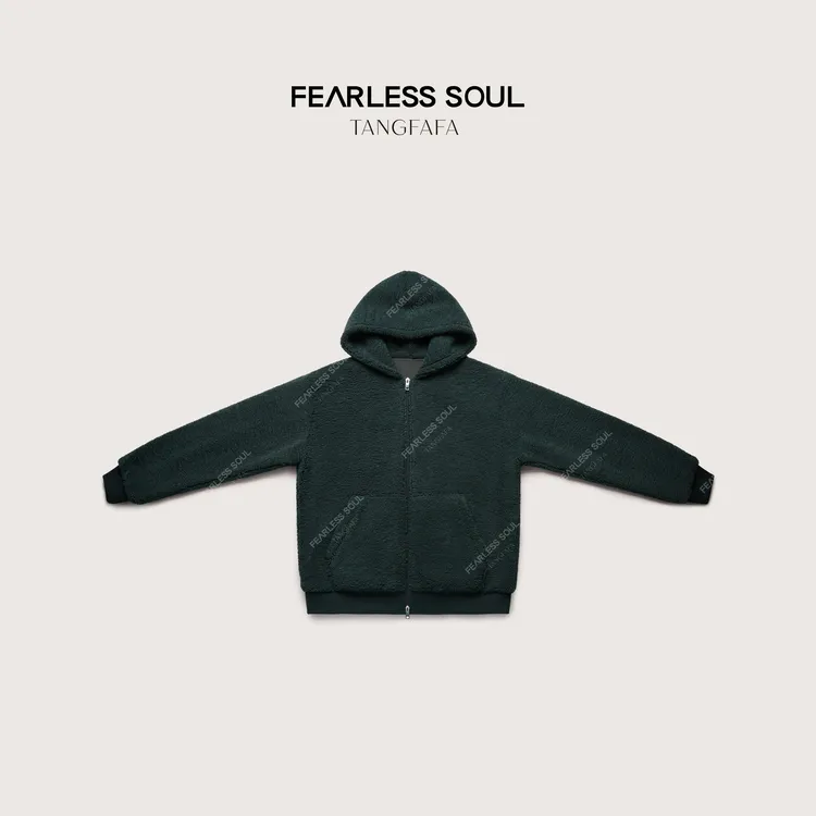 唐发发TFF 冬日寒冬颗粒绒面感保暖拉链连帽卫衣外套 825FH837 *