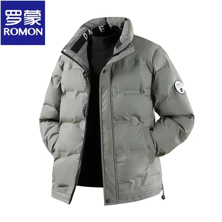 Romon/罗蒙新款轻薄保暖立领羽绒服男款冬季户外时尚休闲防寒外套