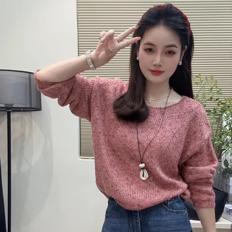 【维维66女装】秋季韩系彩线毛衣