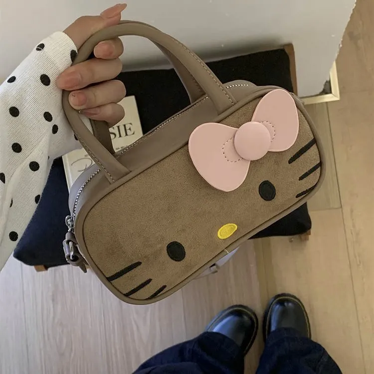 「Ohyoudo」黑皮k蒂包包/百搭手提斜挎包时尚保龄球包秋冬新款