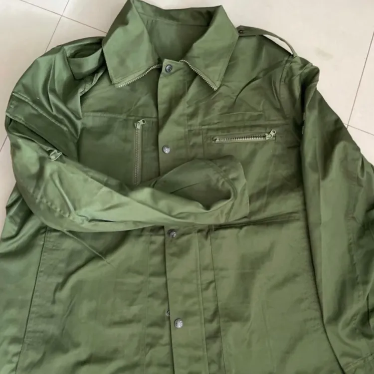 087【冬装上衣】斜纹涤卡草绿色工作服