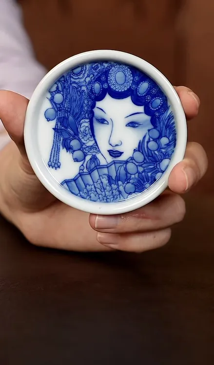 晓竹窑 花旦盖置