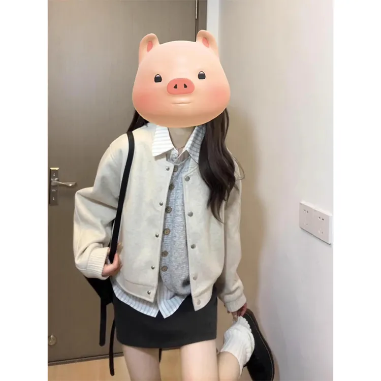 超好看chic短款夹克外套女春秋季新款韩系穿搭棒球服百搭休闲上衣