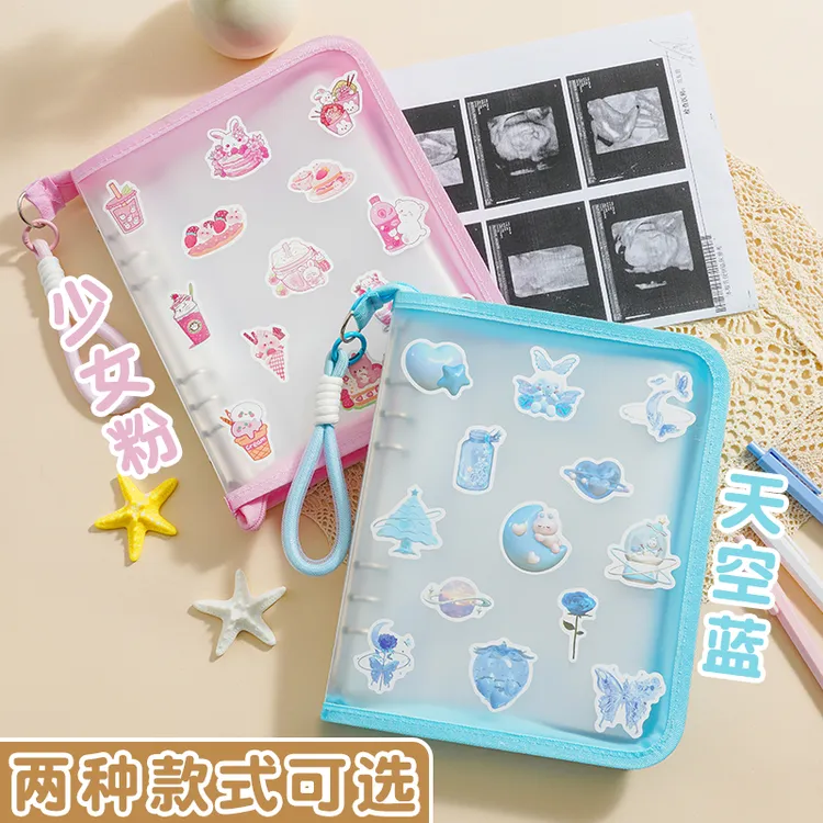 高颜值孕检收纳册a5带拉链透明活页产检收纳册检查单资料产检包