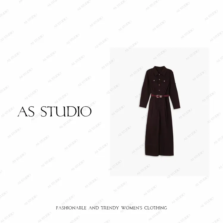 【AS巴黎展】25新酷帅半开襟极简工装风牛仔连体裤AS25QLTK03574