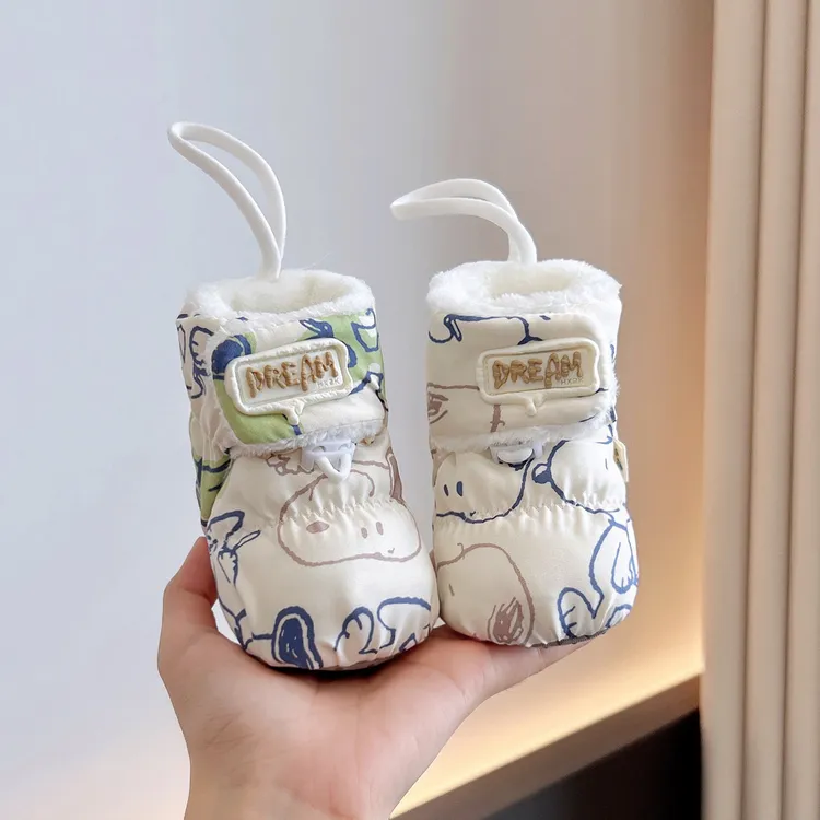 婴儿鞋子冬季6-12个月0-1岁鞋保暖棉鞋软底步前鞋男女宝宝不掉鞋