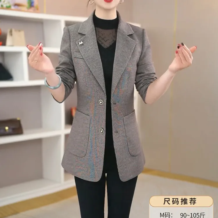 秋季韩版小西装外套女时尚气质修身显瘦中年妈妈装春秋款西服上衣