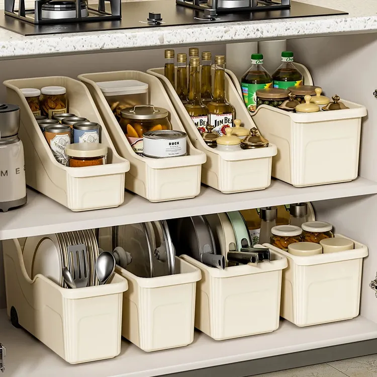 厨房收纳盒橱柜收纳篮柜子新家入住整理筐家用储物篮