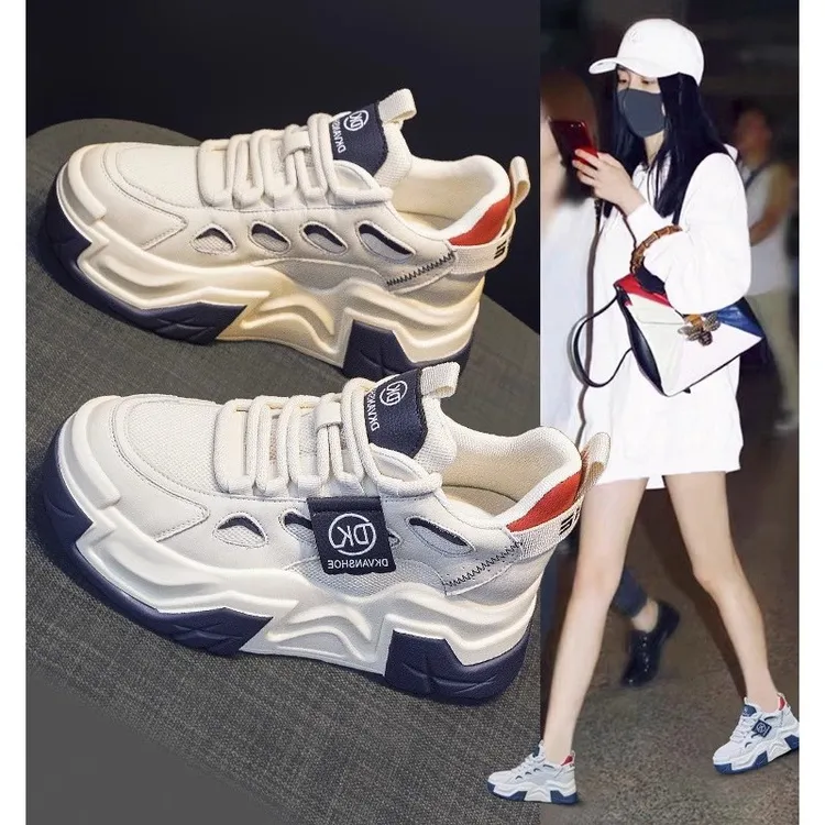 奥莱【专柜正品】杨幂同款厚底轻便百搭爆款运动老爹鞋女款轻便板鞋