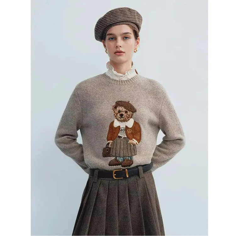 Teenie Weenie小熊女装毛衣2025冬新款TTKW254VW3K