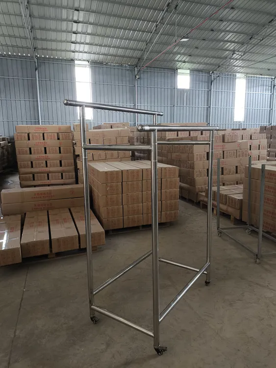 304双杆加粗款阳台不锈钢晾衣架防风可折叠伸缩家用落地晾衣杆