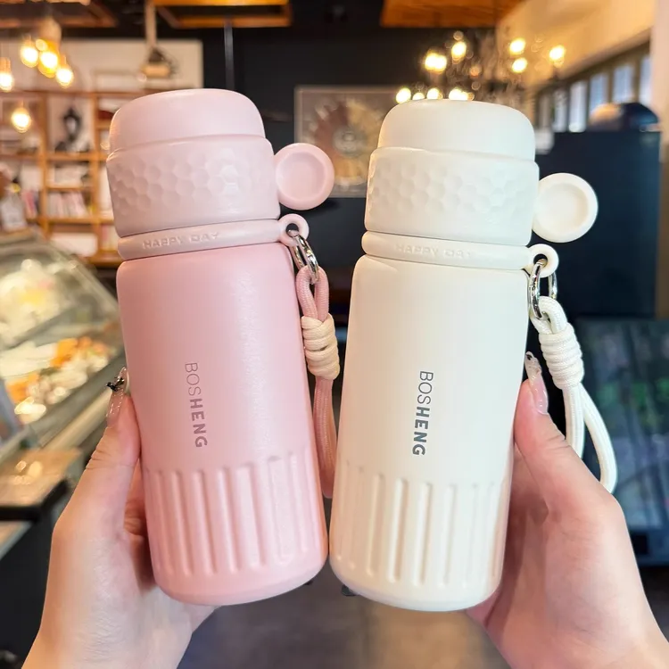 保温杯女生2025新款高颜值316不锈钢吸管水杯学生上学专用杯子