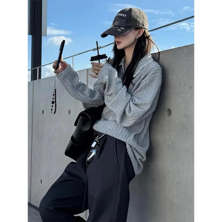 老钱风麦穗纹长袖polo衫t恤男款痞帅高级感手缝线美式内搭打底衫