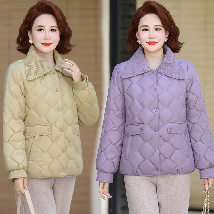 2025新款春秋款时尚气质棉服女翻领长袖宽松显瘦百搭休闲短款外套