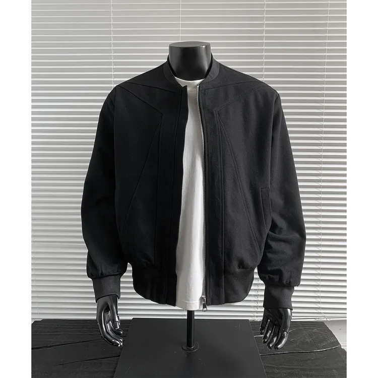 美式boxy帆布水洗棒球服短款外套男春秋潮牌廓形痞帅宽松飞行夹克