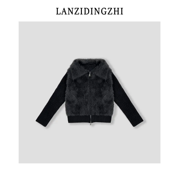 「时光胶囊」韩系高领毛毛针织外套小众复古秋冬长袖开衫上衣外套