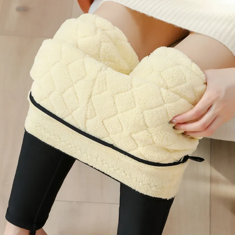 800g东北超厚蚕丝棉裤女外穿冬季加绒加厚打底裤踩脚高腰保暖裤